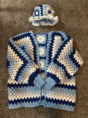 Crochet Cardi  & Hat